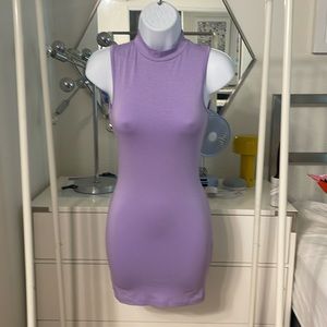 ASOS purple lavender mock neck sleeveless tight body on mini dress size 0